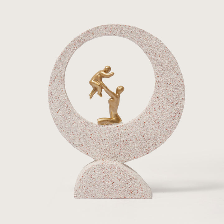Mother & Baby Figurine with Circular Frame
