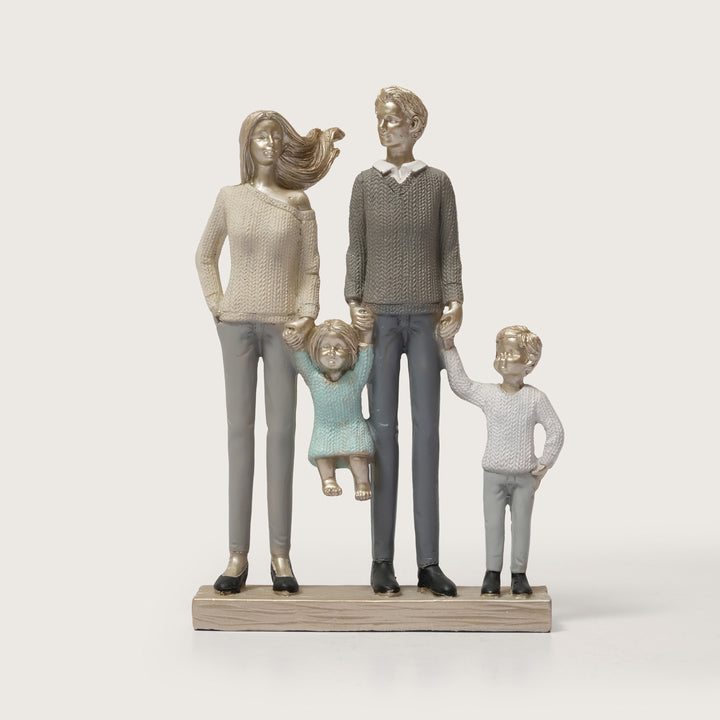 Modern Family of Four Figurine - Parents & Two Children