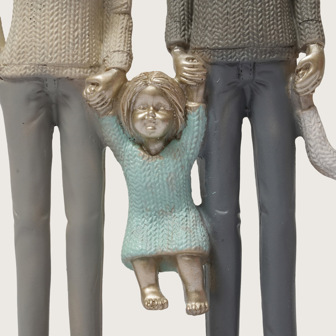 Modern Family of Four Figurine - Parents & Two Children