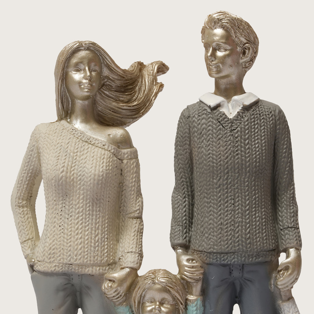 Modern Family of Four Figurine - Parents & Two Children