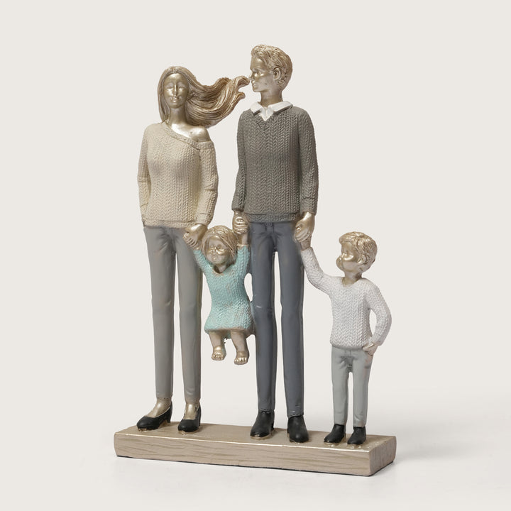 Modern Family of Four Figurine - Parents & Two Children