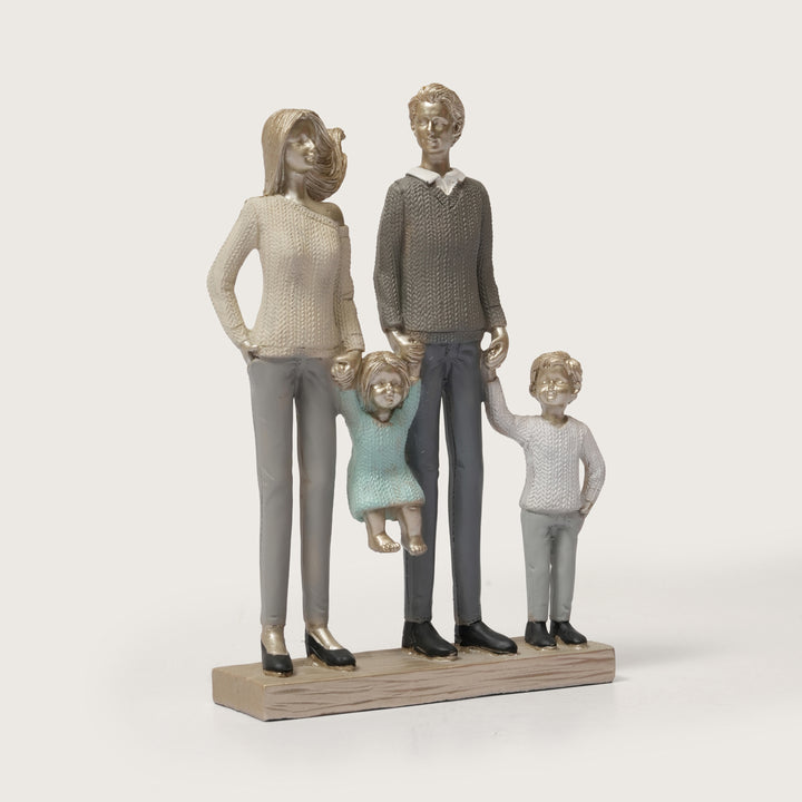 Modern Family of Four Figurine - Parents & Two Children