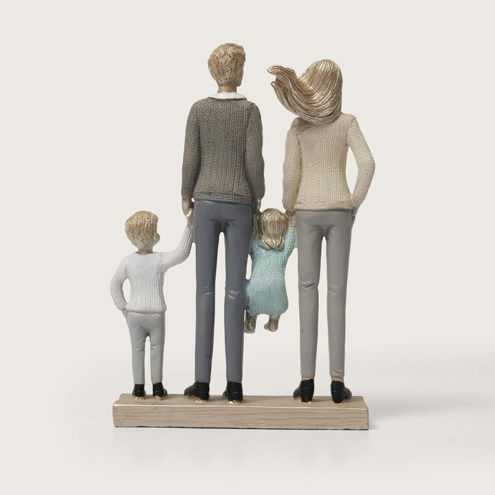 Modern Family of Four Figurine - Parents & Two Children