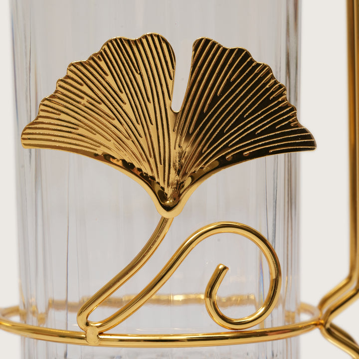Luxury Gold Ginkgo Leaf Utensil Holder