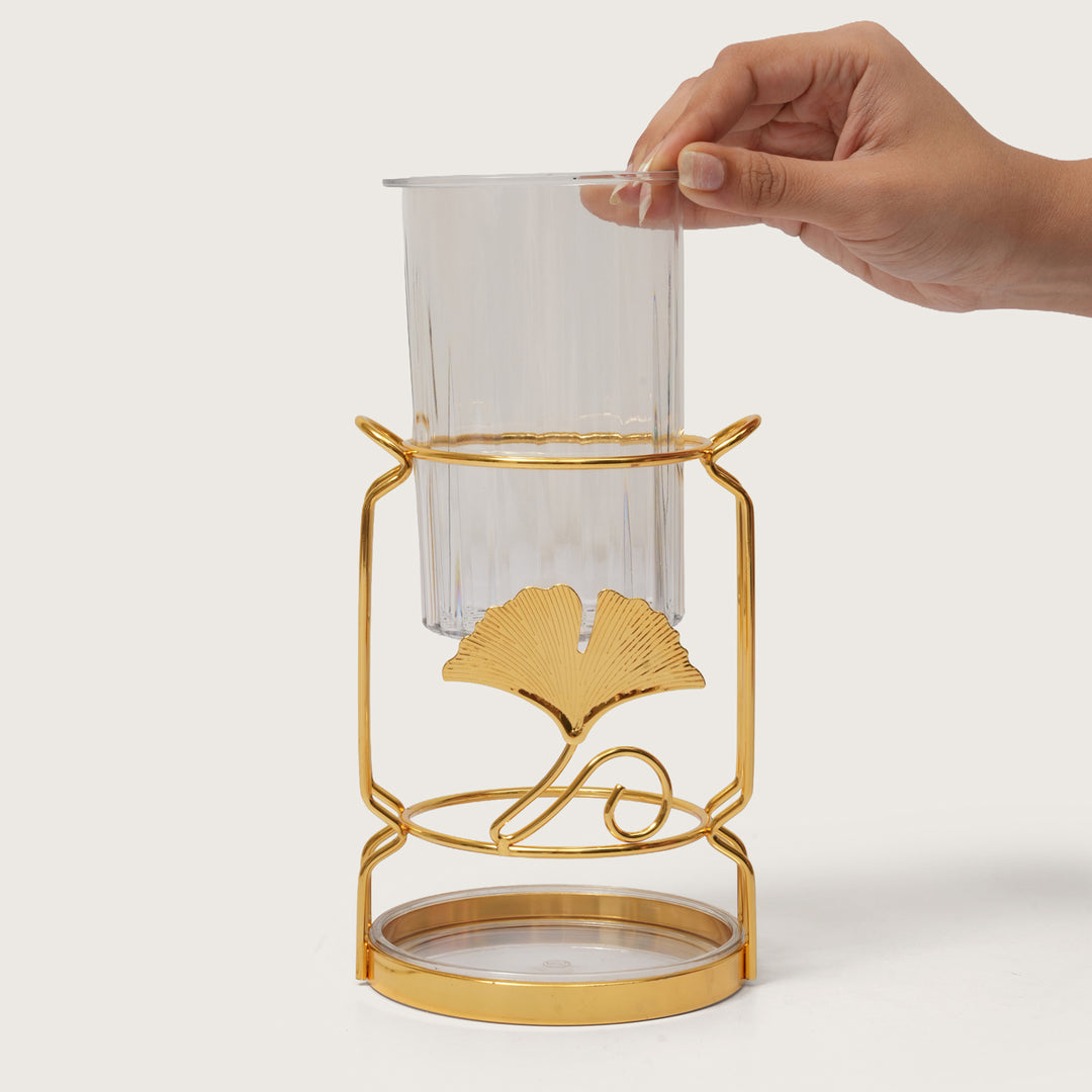 Luxury Gold Ginkgo Leaf Utensil Holder