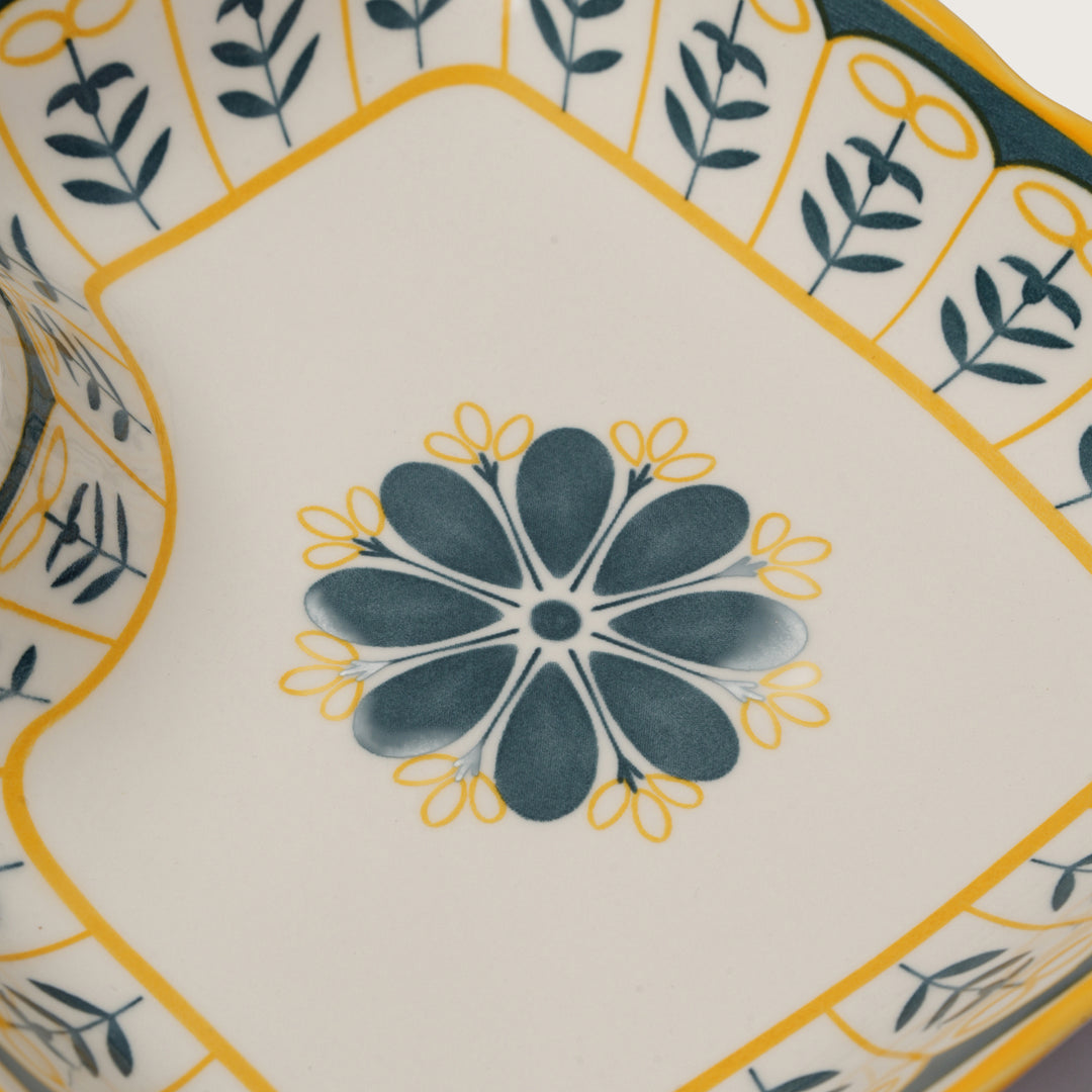 Bohemian Starburst Divided Snack Platter with Dip Bowl