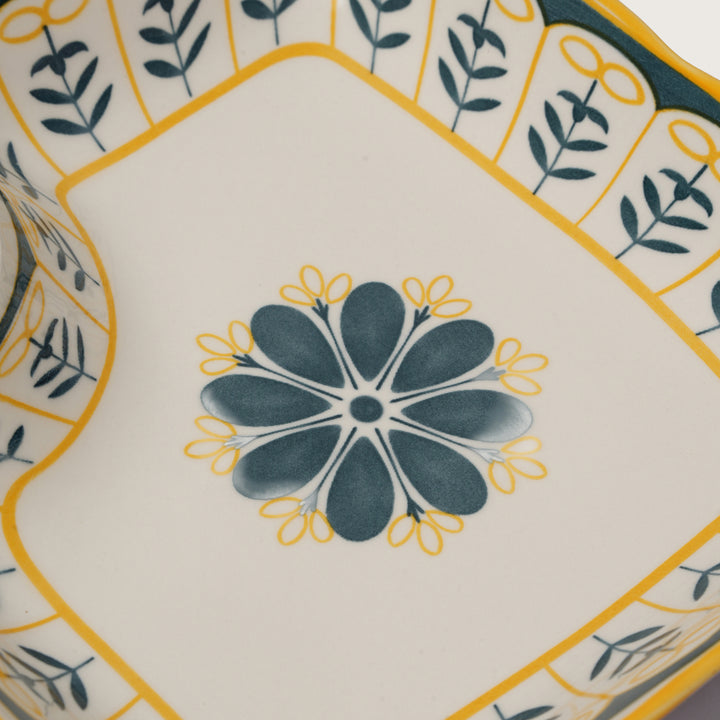 Bohemian Starburst Divided Snack Platter with Dip Bowl