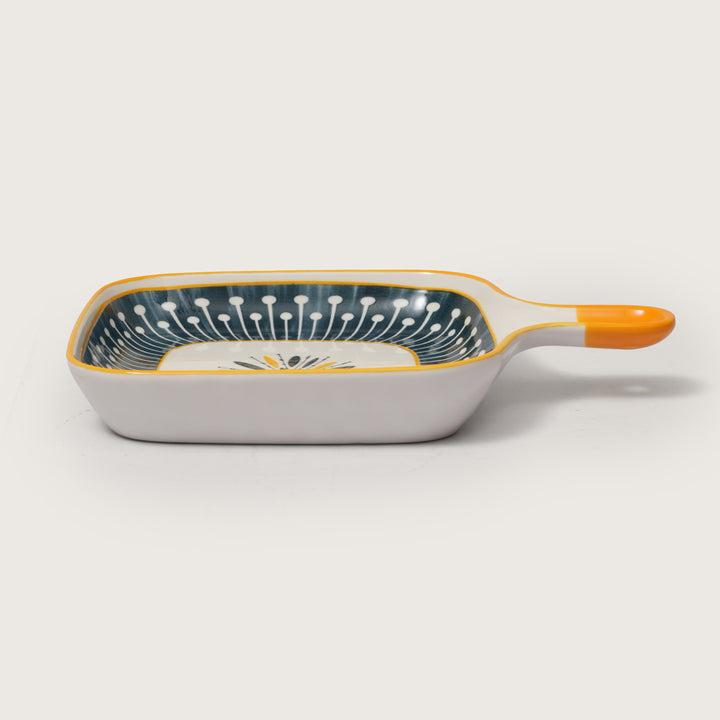 Modern Starburst Pattern Snack Platter with Handle