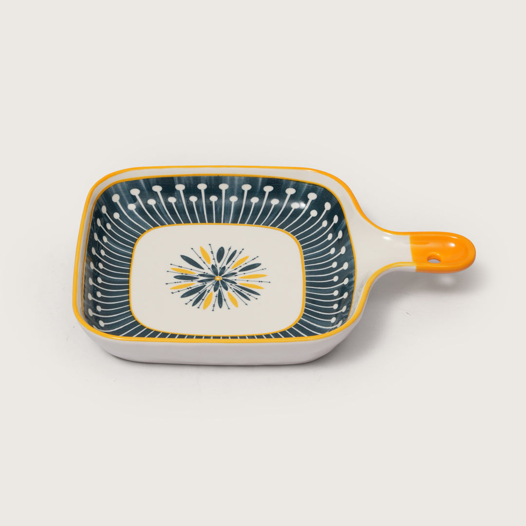 Modern Starburst Pattern Snack Platter with Handle