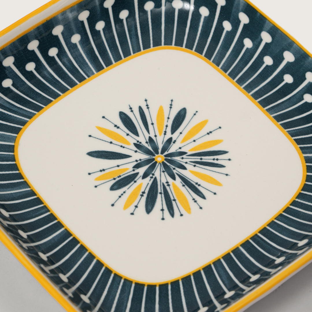 Modern Starburst Pattern Snack Platter with Handle