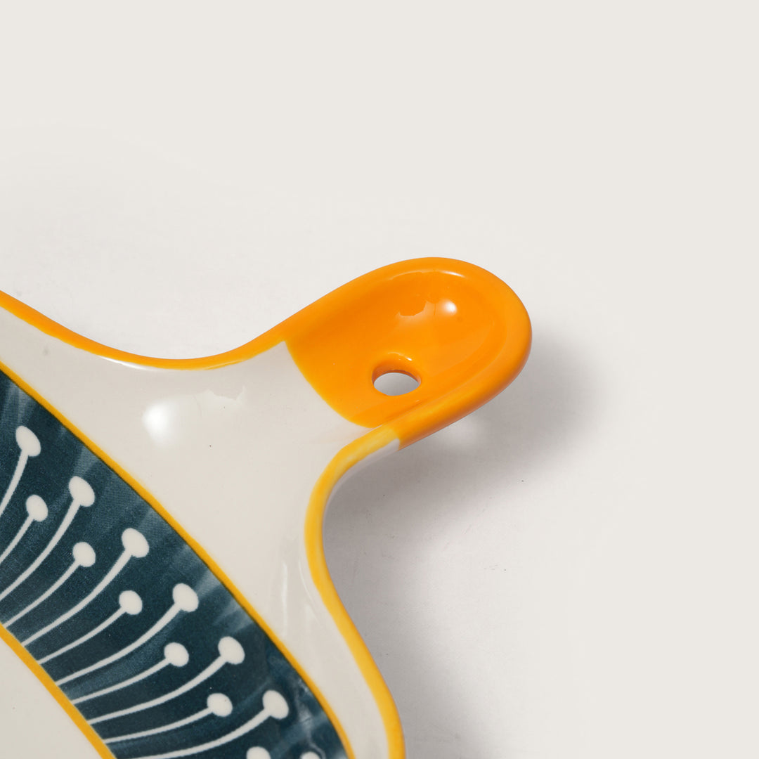 Modern Starburst Pattern Snack Platter with Handle