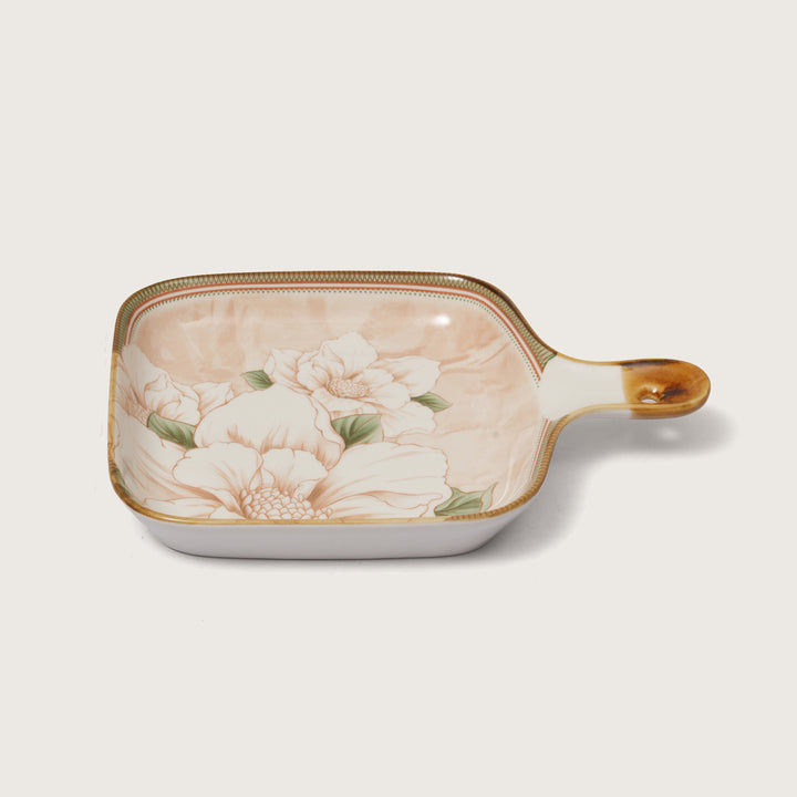Floral Print Square Serving Platter with Handle