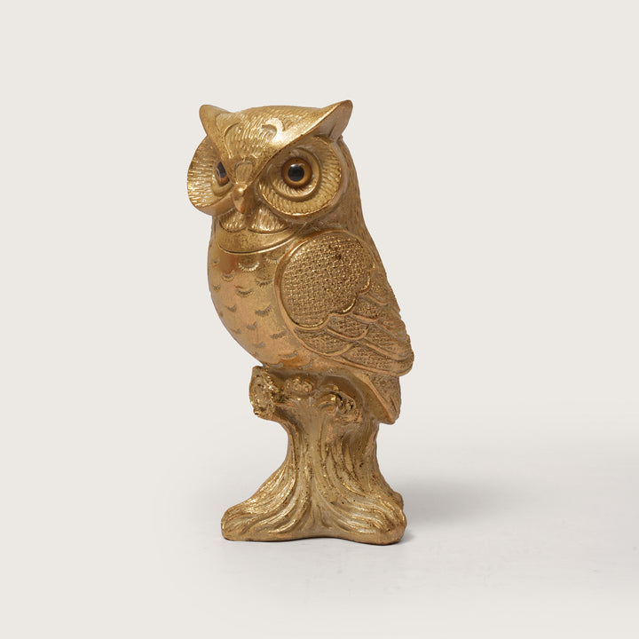 Golden Owl Statue - Symbol of Wisdom and Knowledge - Small