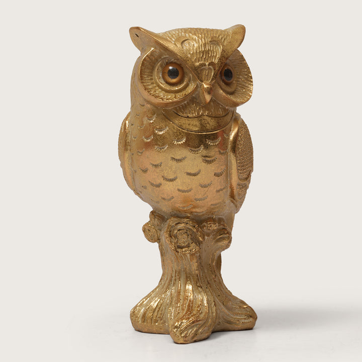 Golden Owl Statue - Symbol of Wisdom and Knowledge - Small