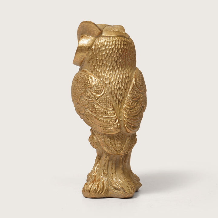 Golden Owl Statue - Symbol of Wisdom and Knowledge - Medium