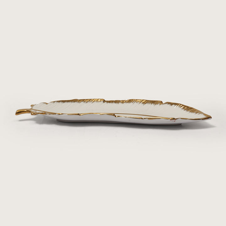 Creamic Gold Rim Leaf Platter