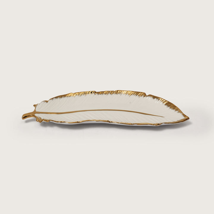 Creamic Gold Rim Leaf Platter