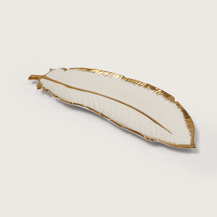 Creamic Gold Rim Leaf Platter