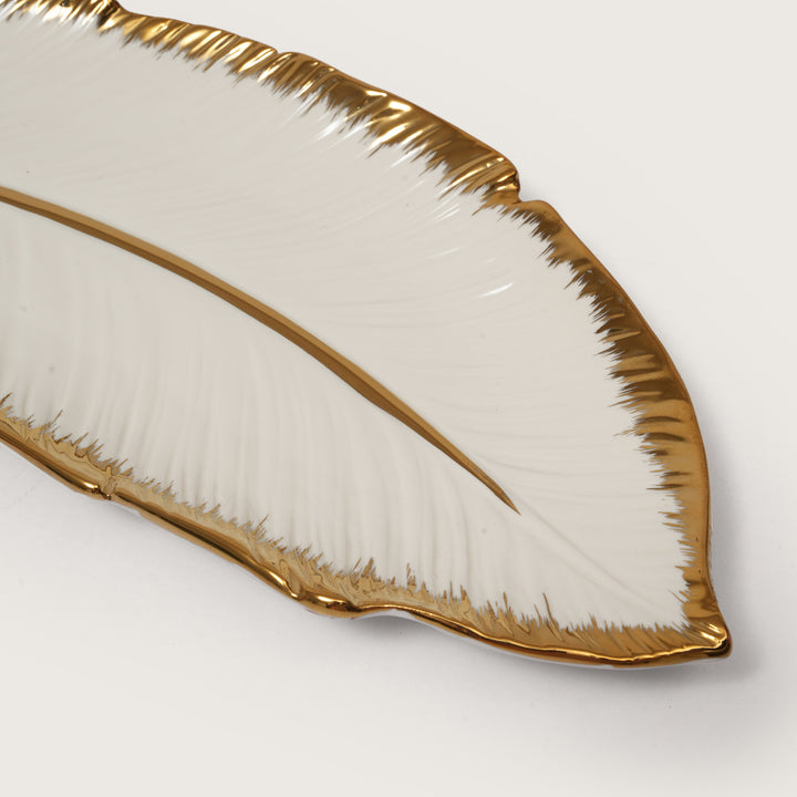 Creamic Gold Rim Leaf Platter