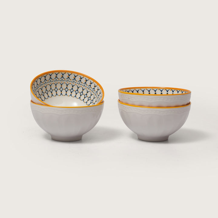 Mediterranean Mosaic Ceramic Bowl - Set Of 4