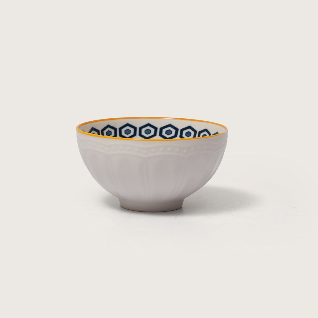 Ikat Horizon Ceramic Bowl - Set Of 4