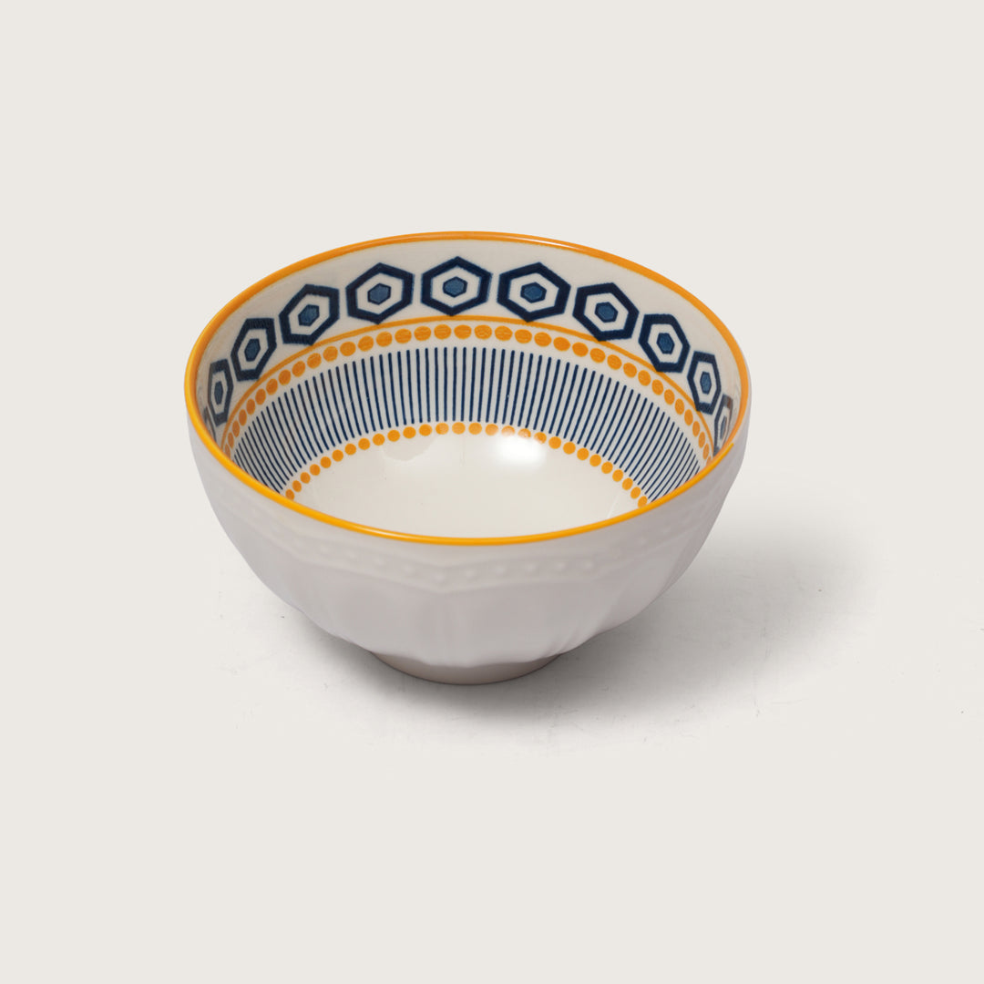 Ikat Horizon Ceramic Bowl - Set Of 4