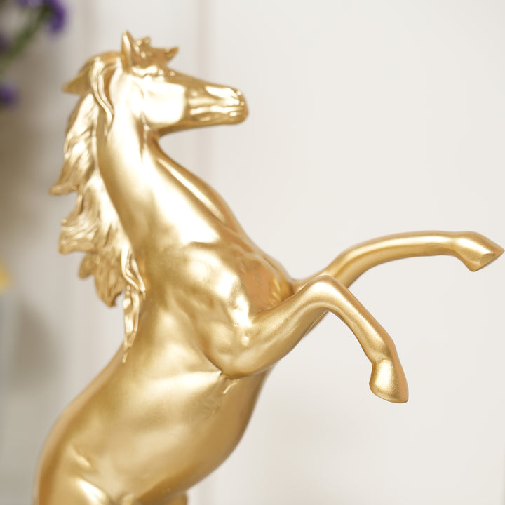 Majestic Jumping Horse Statue Figurine Showpiece - Gold