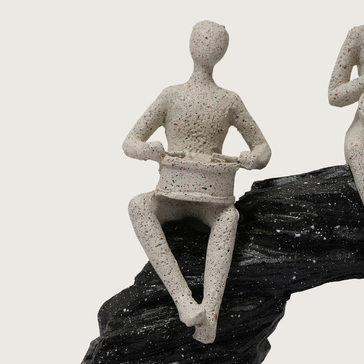Abstract Musician Trio Figurine on Black Arch Sculpture