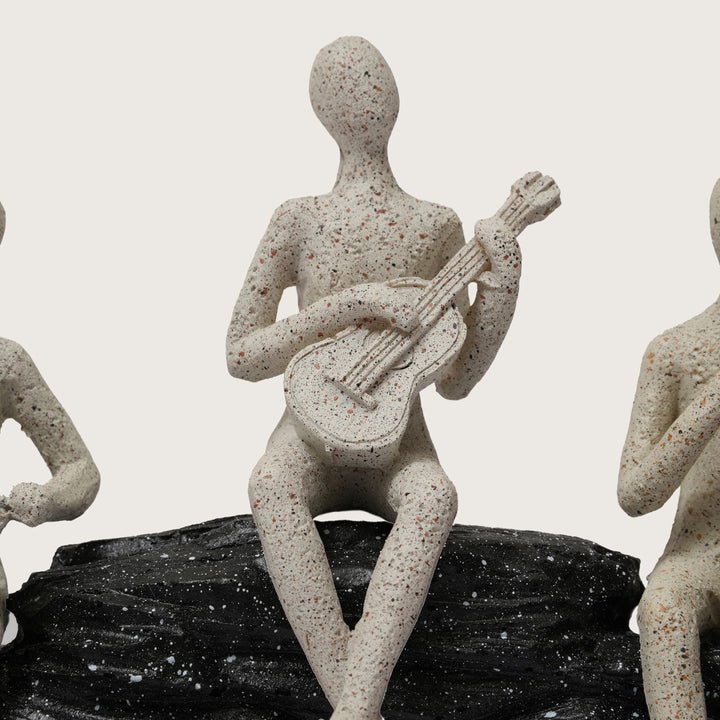Abstract Musician Trio Figurine on Black Arch Sculpture
