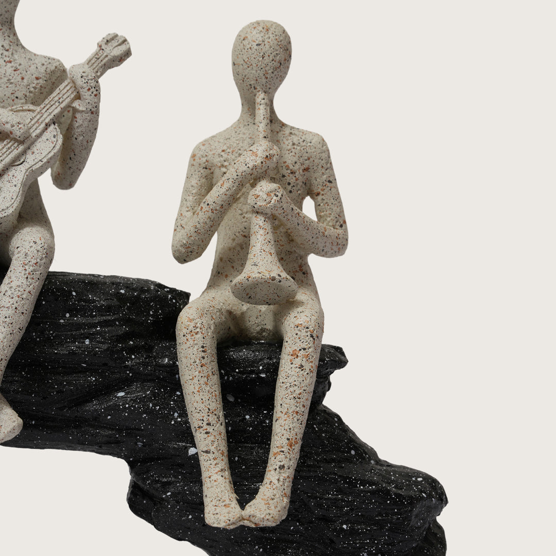 Abstract Musician Trio Figurine on Black Arch Sculpture