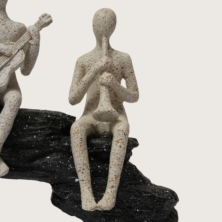 Abstract Musician Trio Figurine on Black Arch Sculpture