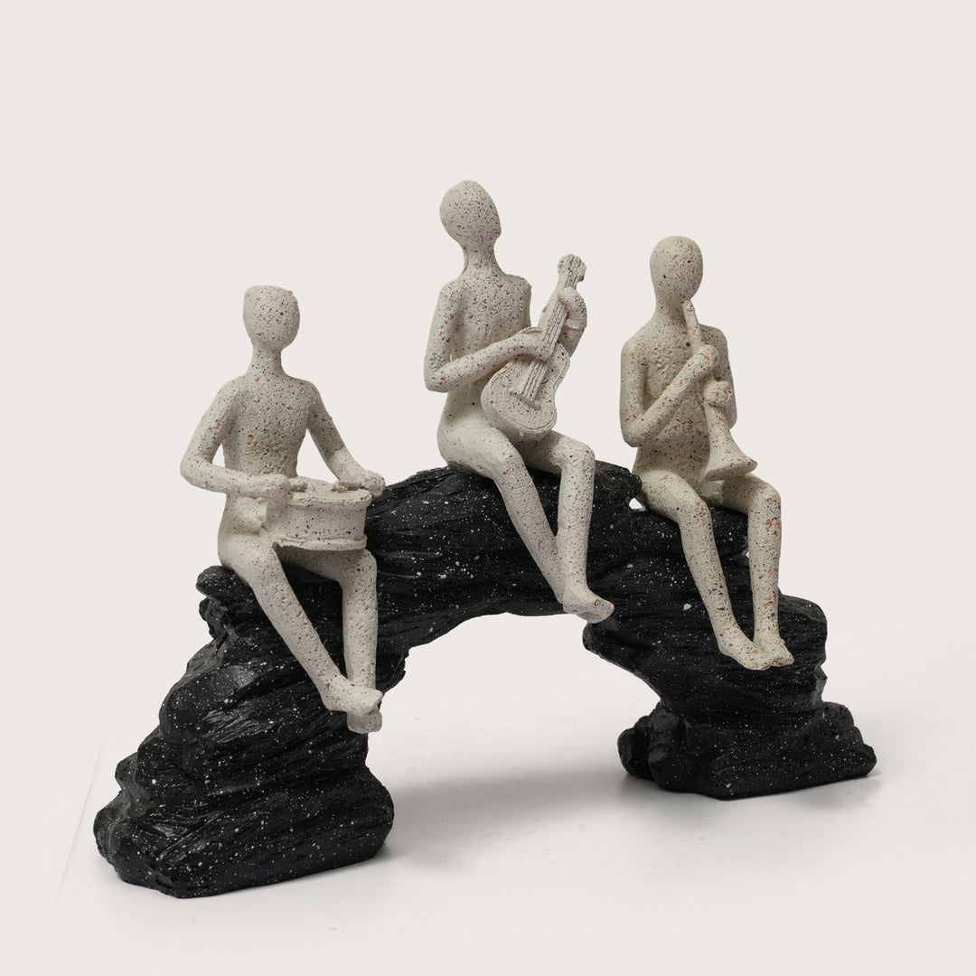 Abstract Musician Trio Figurine on Black Arch Sculpture