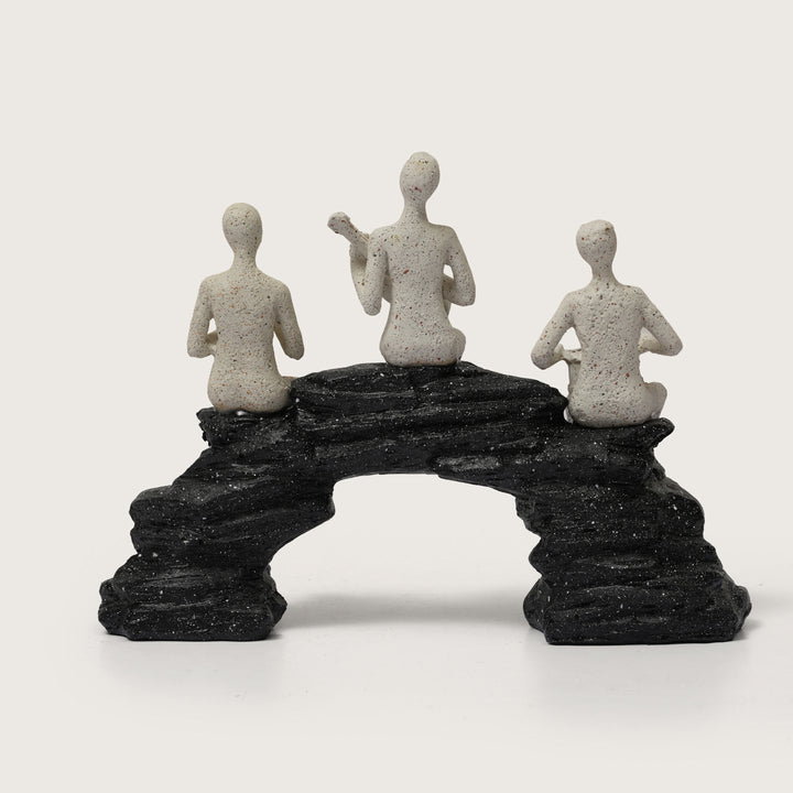 Abstract Musician Trio Figurine on Black Arch Sculpture