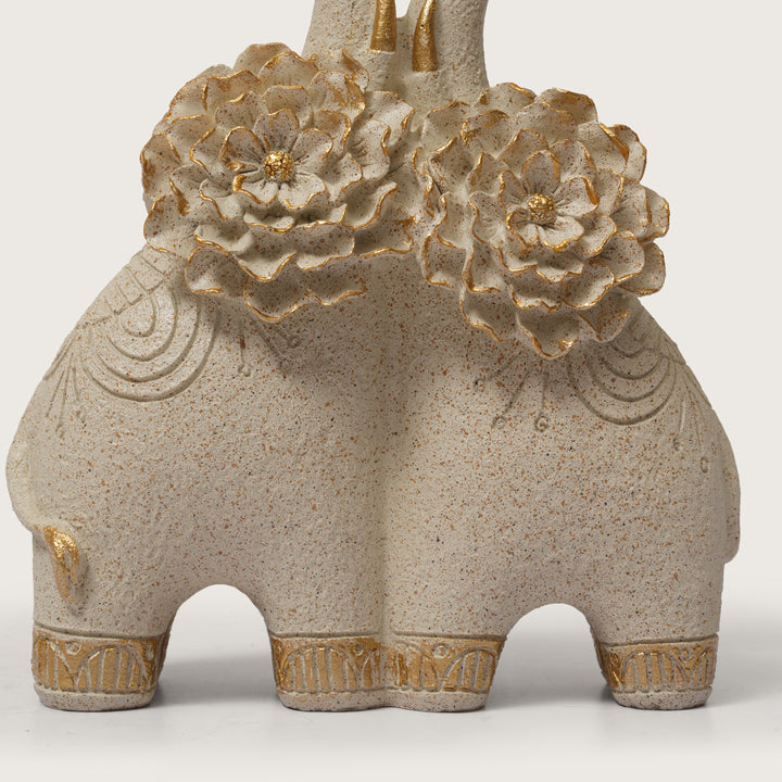 Embracing Elephant Couple Heart Trunk Figurine