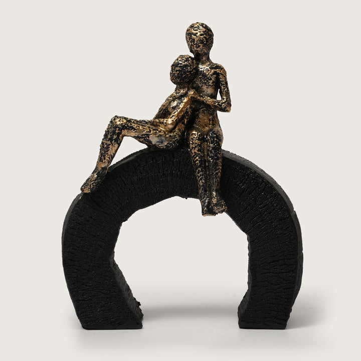 Abstract Figurine of Lovers Sitting on a  Base