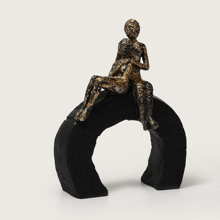 Abstract Figurine of Lovers Sitting on a  Base
