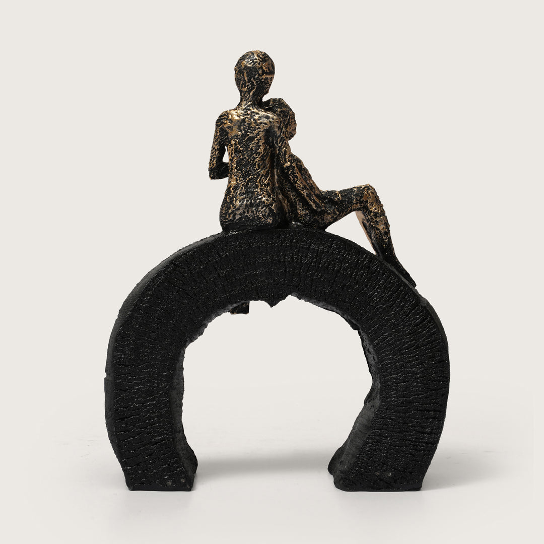 Abstract Figurine of Lovers Sitting on a  Base