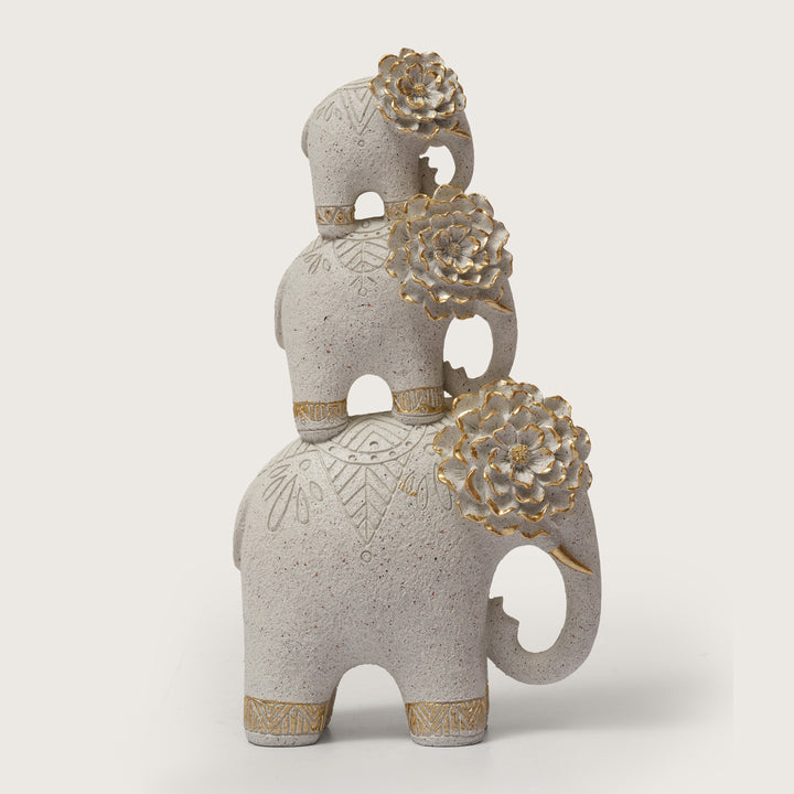 Bohemian Style Triple Elephant Sculpture