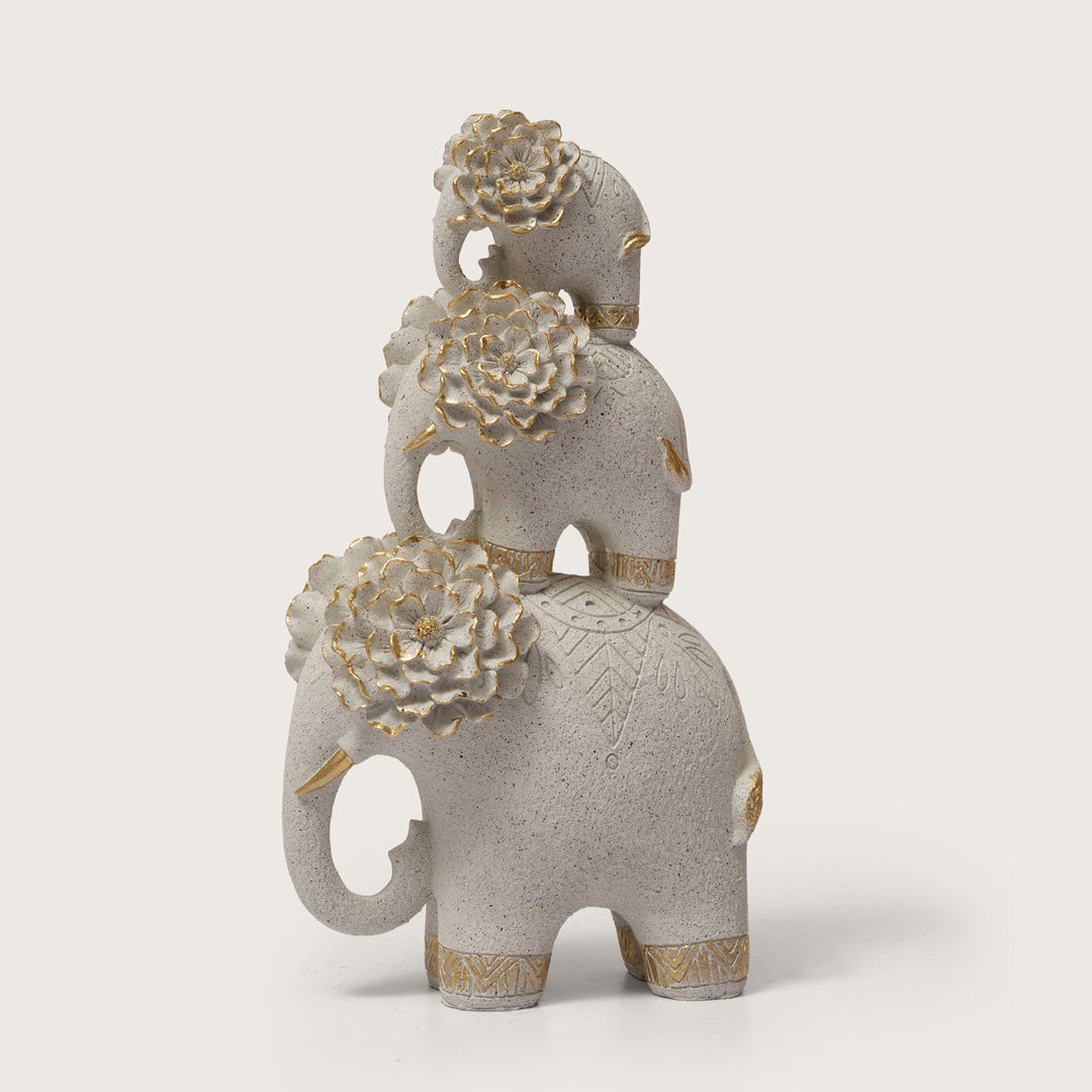 Bohemian Style Triple Elephant Sculpture