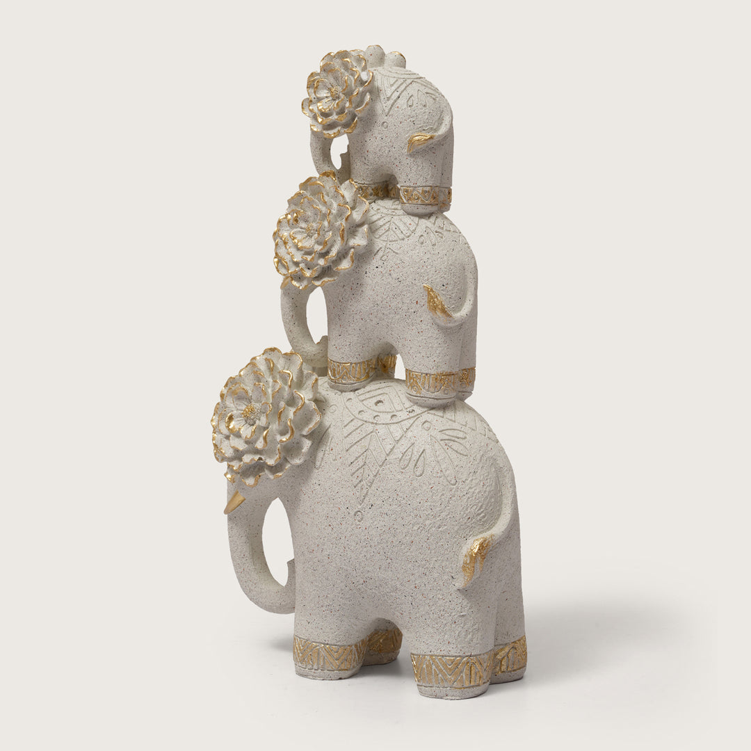 Bohemian Style Triple Elephant Sculpture