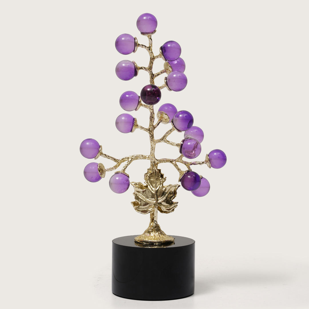 Purple Jeweled Grapevine Figurine Showpiece