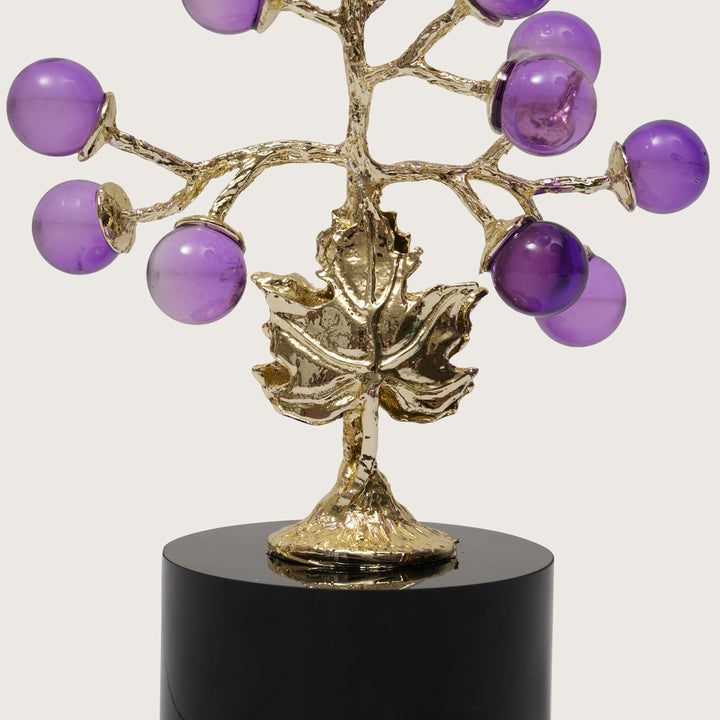 Purple Jeweled Grapevine Figurine Showpiece