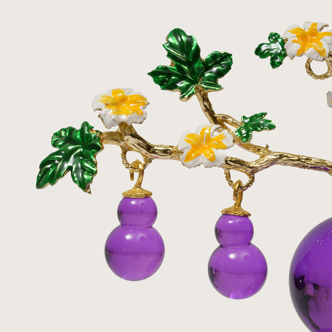 Enamel Flower Showpiece with Glass Drops