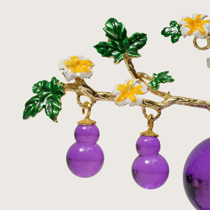 Enamel Flower Showpiece with Glass Drops