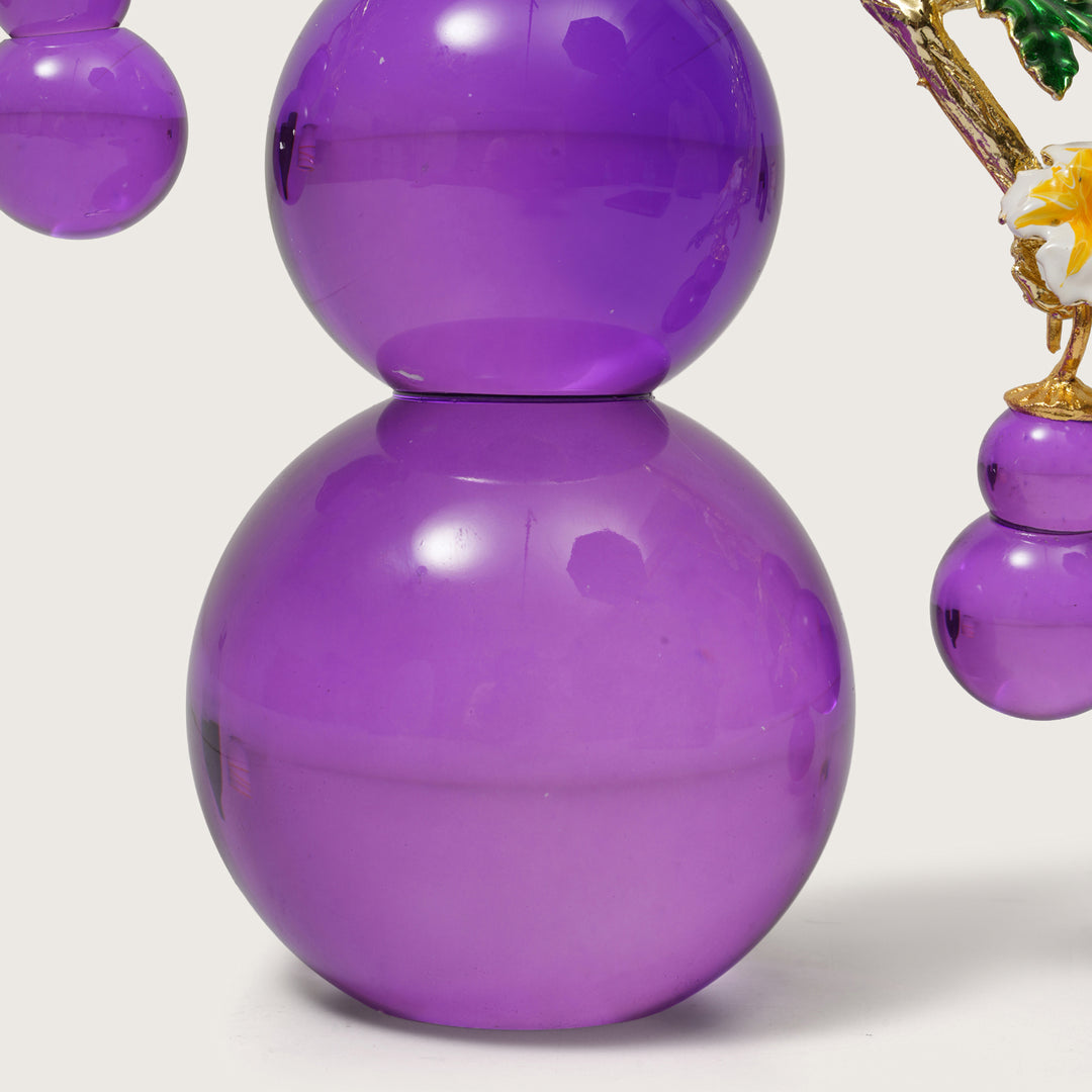 Enamel Flower Showpiece with Glass Drops