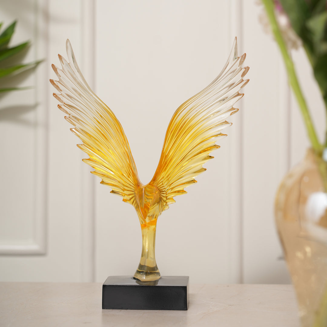 Mighty Eagle & Graceful Wings Showpiece - Orange