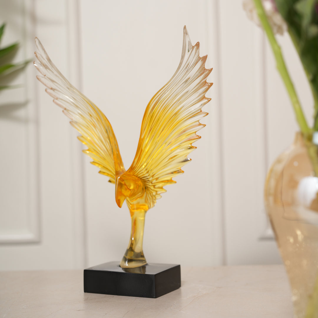 Mighty Eagle & Graceful Wings Showpiece - Orange