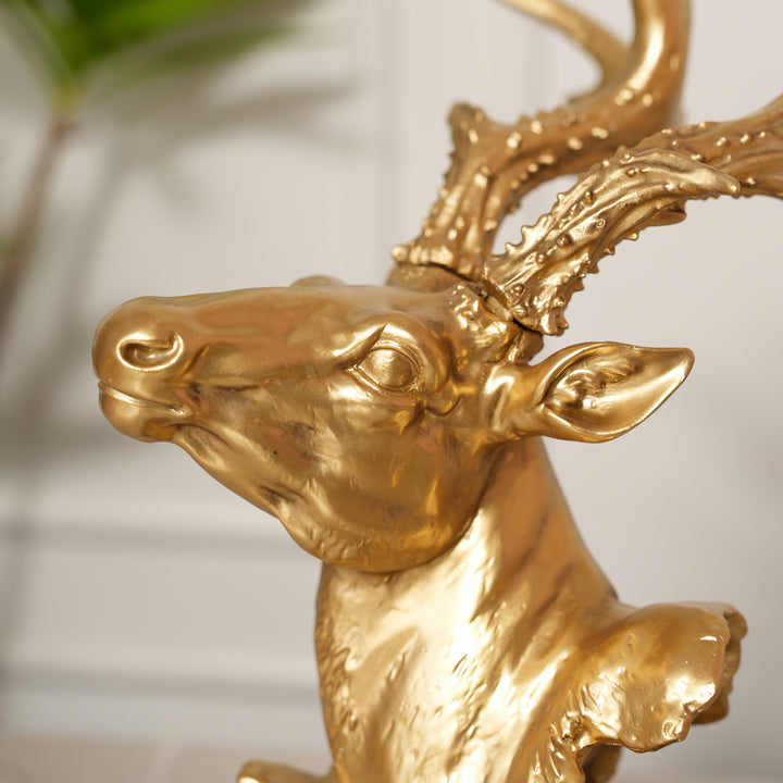 Deer's Head Sculpture Showpiece - Gold