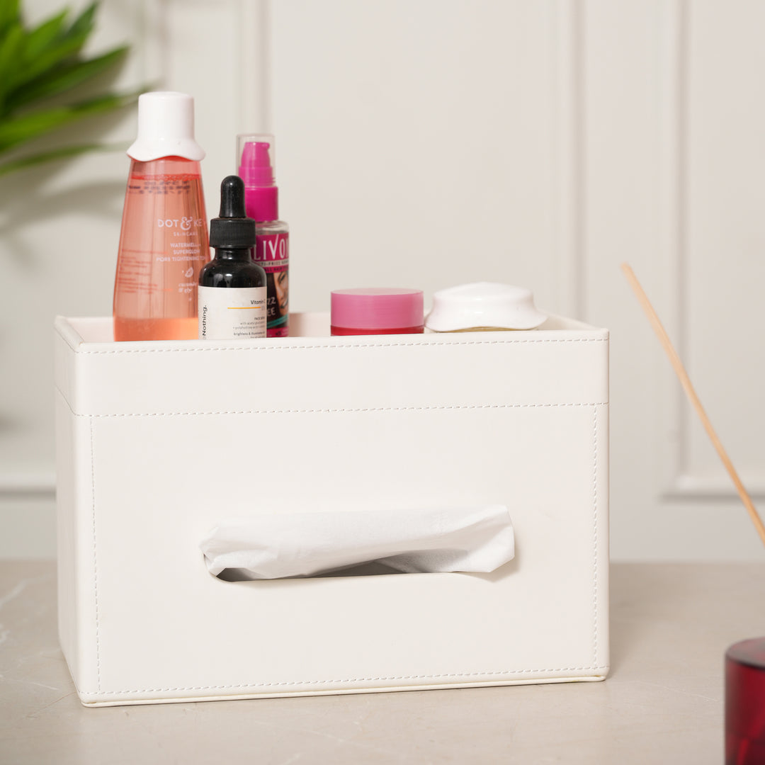 Tissue Box Stand - White