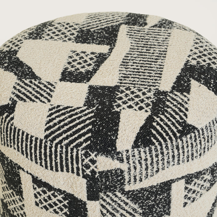 Murphy Round Ottoman Footstool|Pouffe - Black